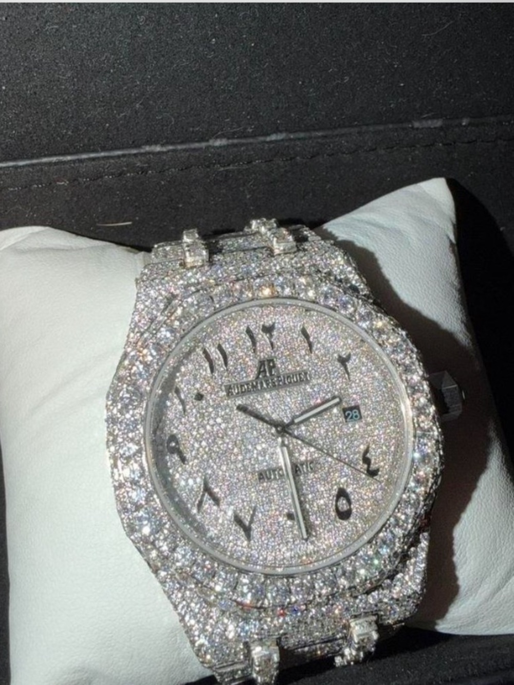 Audemars Piguet Silver Crystal Bracelet Links with Green Tag